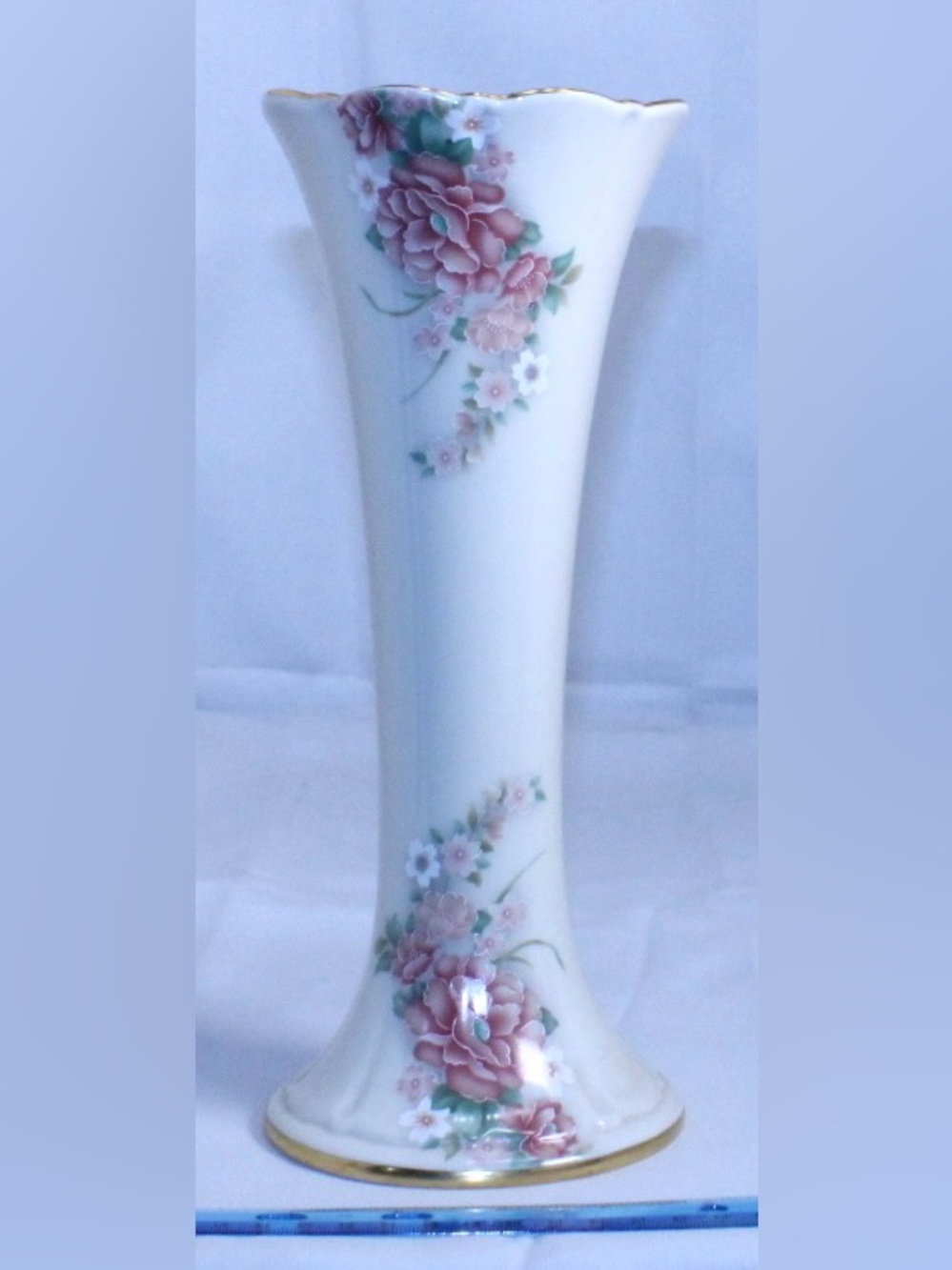 Vintage LENOX Morning Blossom 24k Gold Rim Porcelain Vase HIGHLY COLLECTABLE